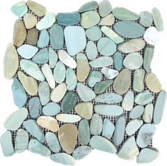 Sliced Aqua Pebble Tile