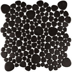 Porcelain Matte Black Pebble Tile