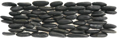Standing Polished Black Pebble Tile, 4"x12"