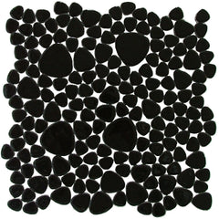 Porcelain Jet Black Pebble Tile