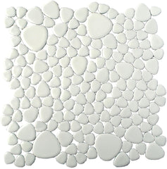 Porcelain Arctic White Pebble Tile