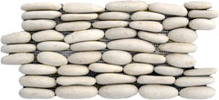 Standing Ivory Pebble Tile, 6"x12"