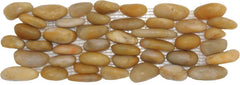 Standing Polished Yellow Pebble Tile, 4"x12"