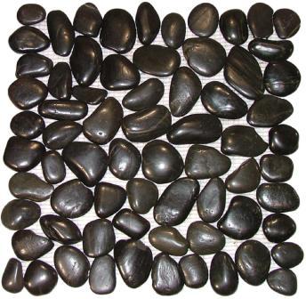 Polished Black Pebble Tile