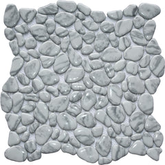 Grey Polished Recycled Glass Pebble Tile