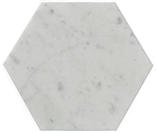6" Carrara Marble Hex Tile