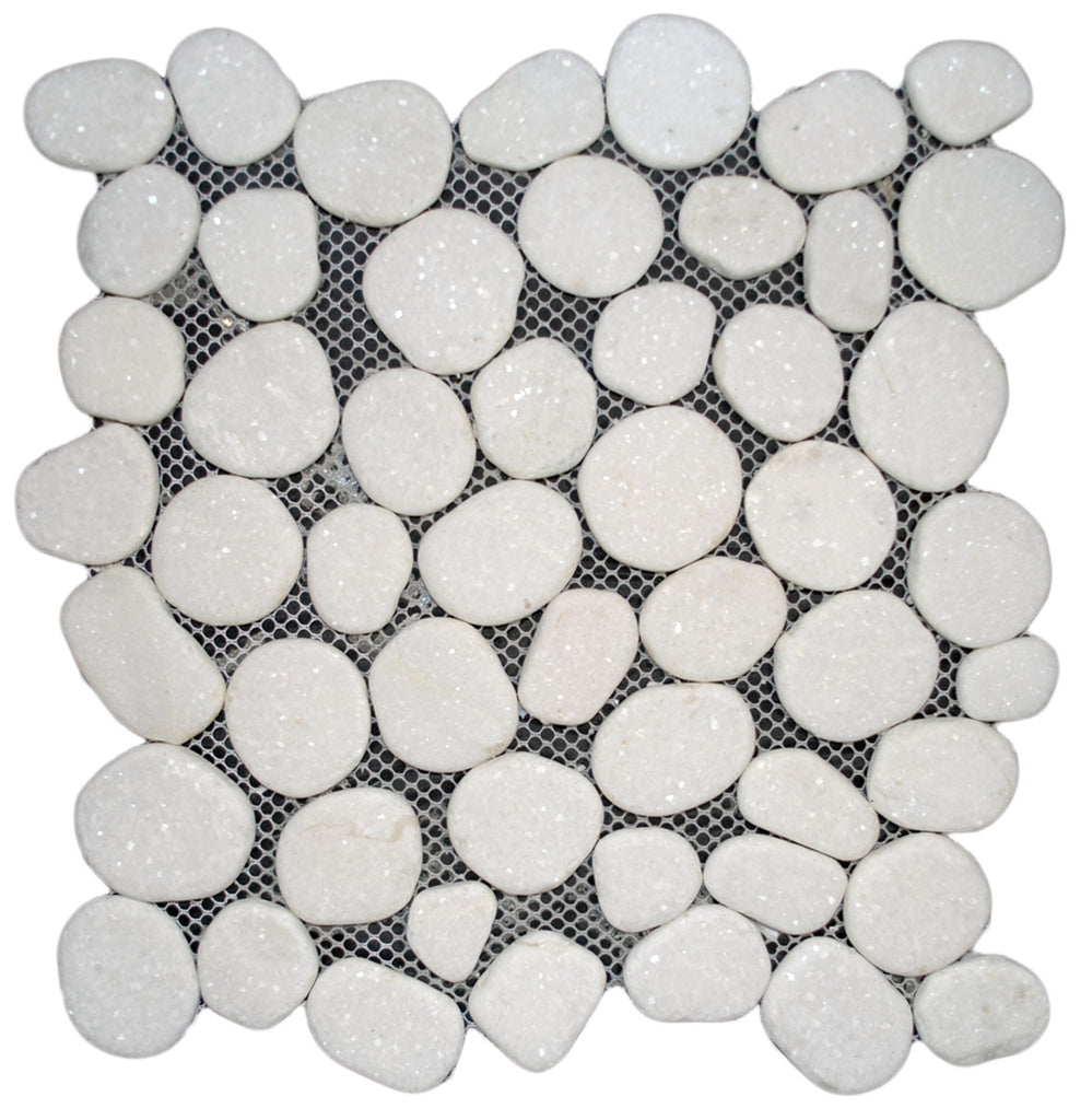Ivory Pebbles Sliced Ivory Pebble Tile – Pebble Tile Mosaics
