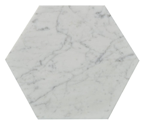 10" Carrara Marble Hex Tile