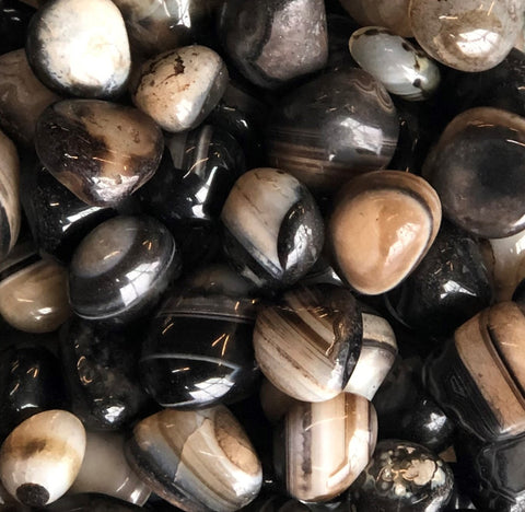 Black Striped Agate Pebbles
