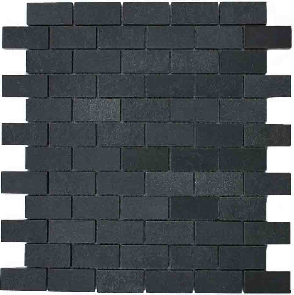 Basalt Black Chevron (Mini) Honed Mosaic - Tilelelo
