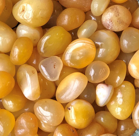Yellow Striped Agate Pebbles